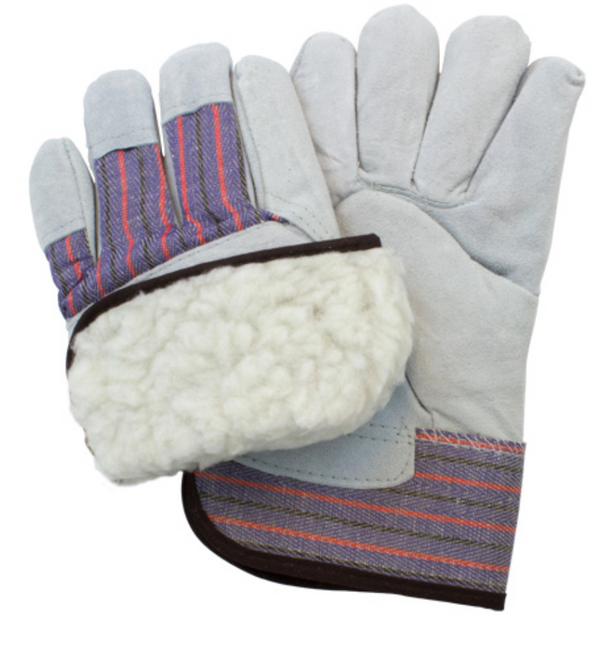 Insulated Leather Gloves with Sherpa Lining - GLL1-LG-GP -72PR/CS