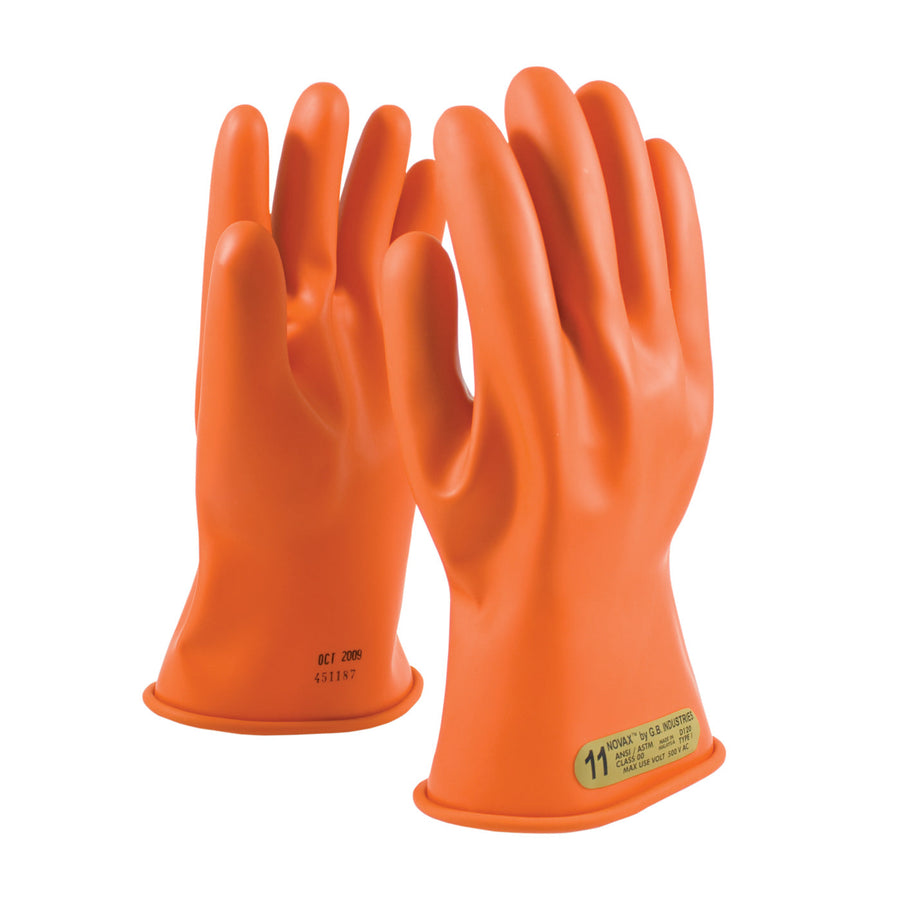 Class 00 Rubber Insulating Glove with Straight Cuff - 11" NOVAX