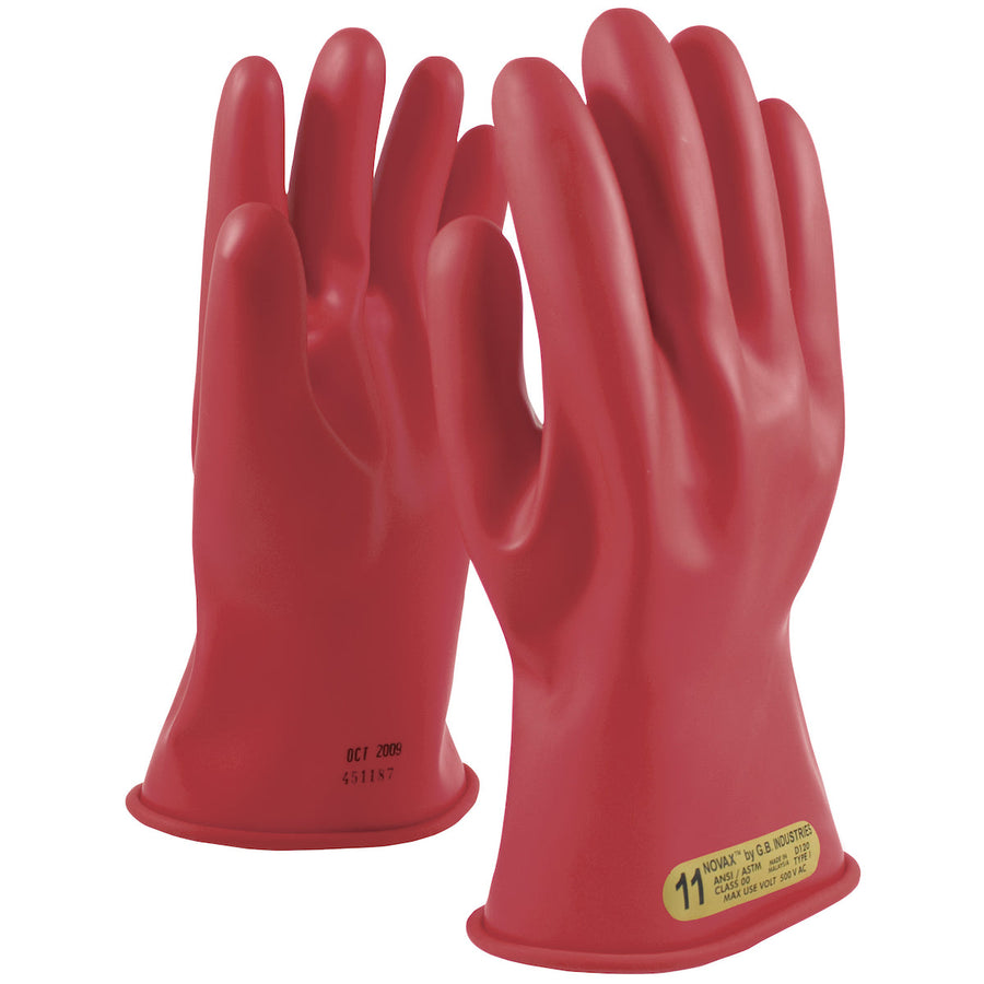 Class 00 Rubber Insulating Glove with Straight Cuff - 11" NOVAX