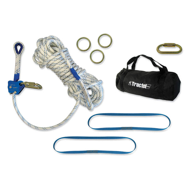 TRACTEL Horizontal Lifeline, Travsafe Tempo Iii, 60ft, Kernmantle Rope