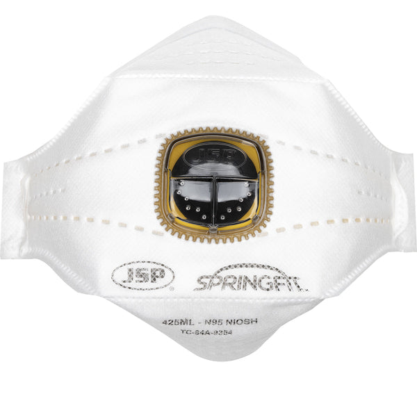 JSP Springfit - Premium N95 Flat Fold Disposable Respirator with Valve - 10 Pack