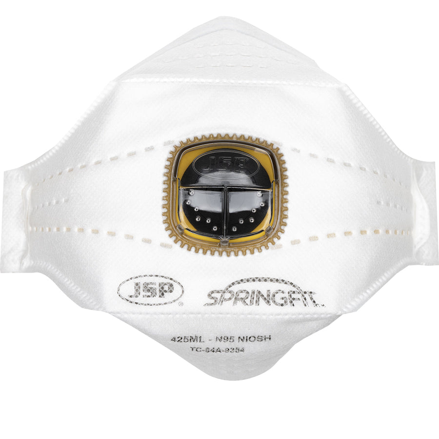 Premium N95 Flat Fold Disposable Respirator with Valve - 10 Pack Springfit