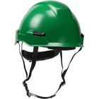 Industrial Climbing Helmet with Polycarbonate / ABS Shell, Nylon Suspension, Wheel Ratchet Adjustment and 4-Point Chin Strap Rocky