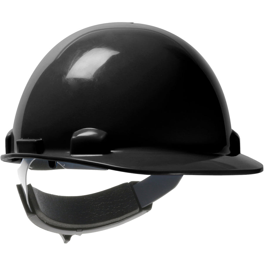 Cap Style Smooth Dome Hard Hat with HDPE Shell, 4-Point Textile Suspension and Swing Wheel-Ratchet Adjustment Dom