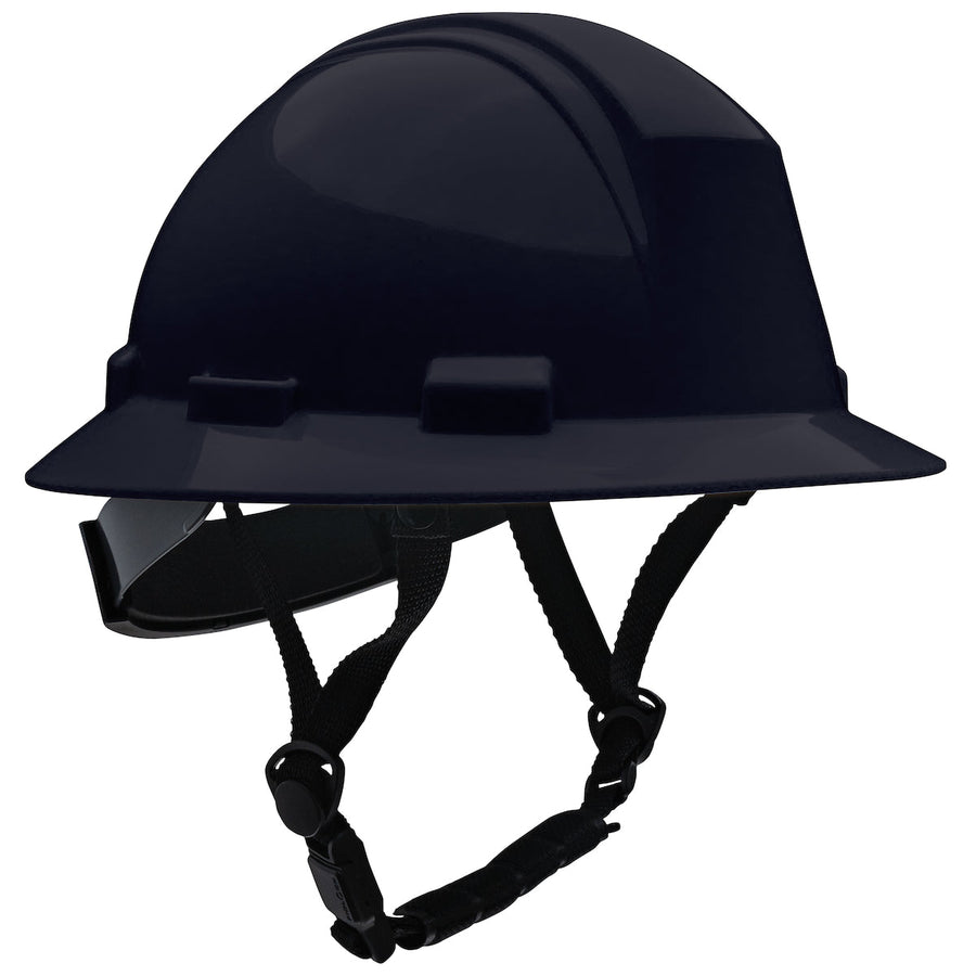 Type II Full Brim Safety Helmet with HDPE Shell, 4-Point Textile Suspension, Wheel Ratchet Adjustment and 4-Point Chinstrap Kilimanjaro