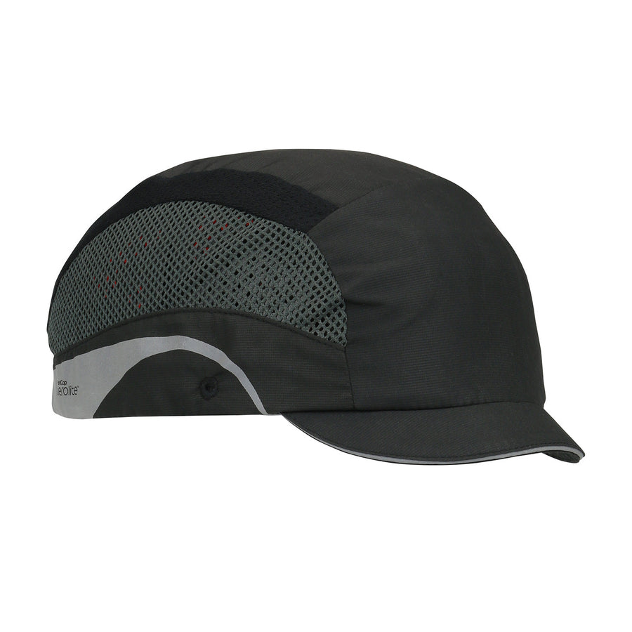 Lightweight Baseball Style Bump Cap with HDPE Protective Liner and Adjustable Back - Micro Brim HardCap Aerolite