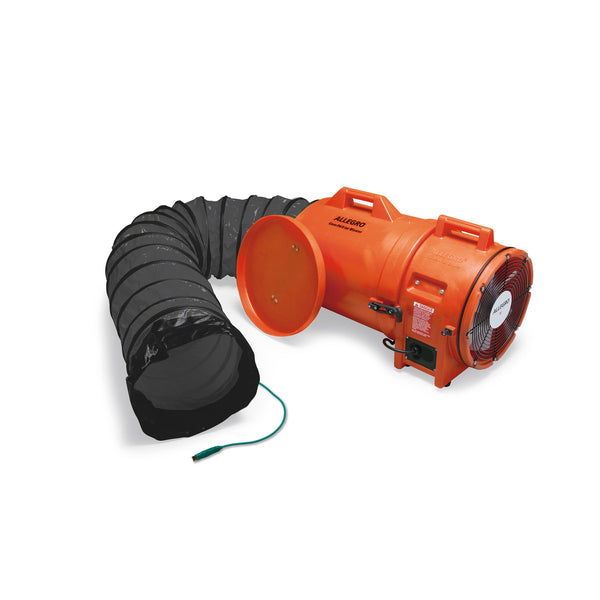 Allegro 12" Axial Explosion-Proof (EX) Plastic Blower w/ Canister & 25’ Statically Conductive Ducting, 54 lbs.
