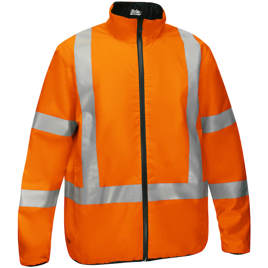 Bisley PC333M6350X hi-vis orange reversible puffer jacket front view