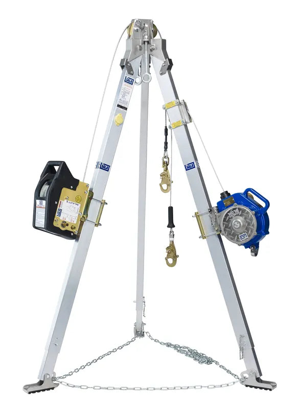 3M DBI-SALA Confined Space Aluminum Tripod with Winch and 3-Way SRL 8301075, Winch: 60 ft ( 18.288 m), SRL: 50 ft ( 15.24 m), Stainless Steel Cable - DBI-SALA
