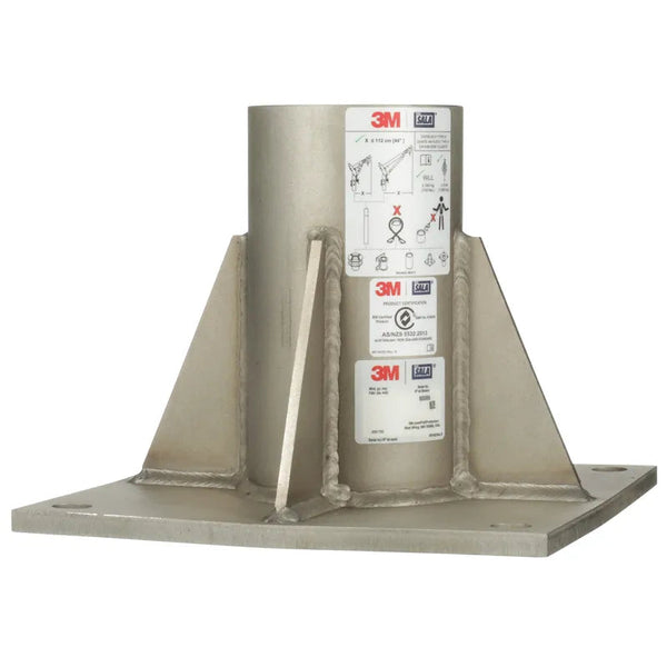 3M DBI-SALA Confined Space Floor Mount Base Stainless Steel 8000096