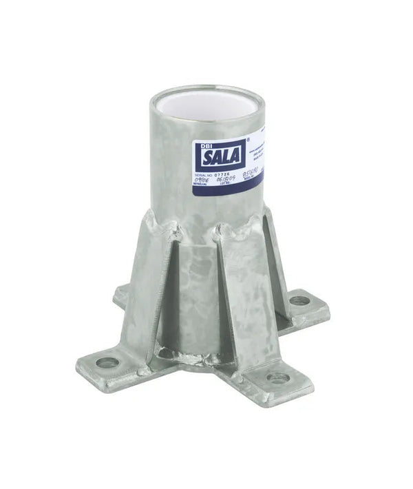 3M DBI-SALA Confined Space Permanent Floor Mount Sleeve Davit Mast Base 8518503, Galvanized Steel