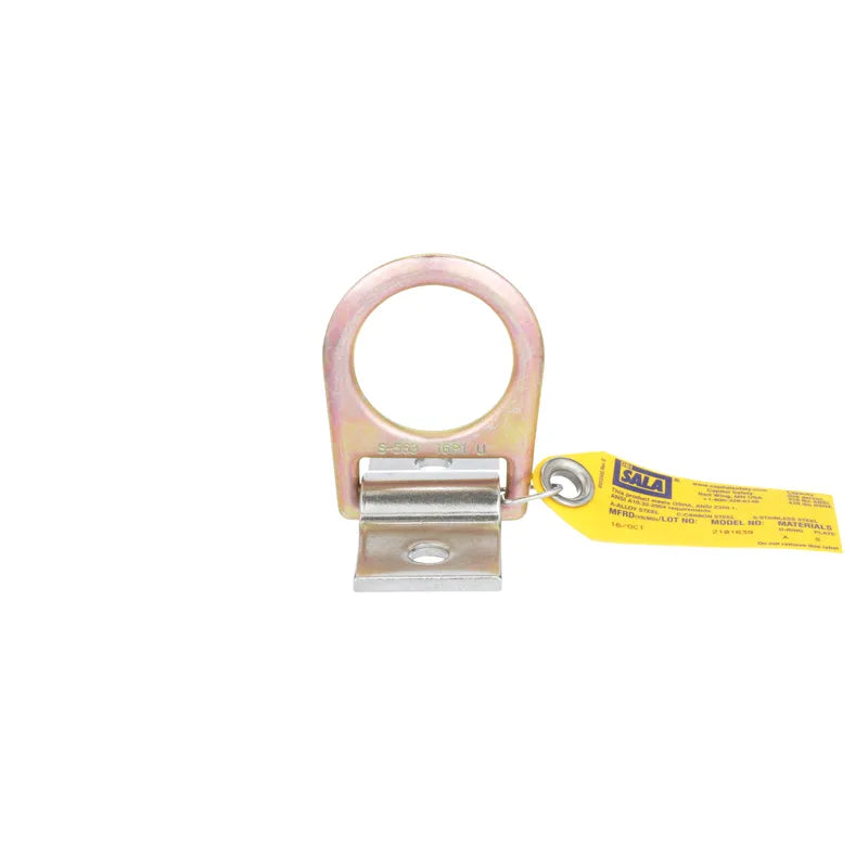 3M DBI-SALA D-ring Anchorage Plate, 2101639, with stainless steel plate, silver, yellow zinc, 0.25 in x 2 in x 4.5 in (6 mm x 51 mm x 114 mm) - DBI-SALA