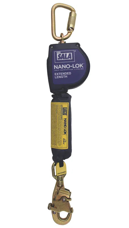 3M DBI-SALA Nano-Lok Extended Length Self Retracting Lifeline, 3101603, with anchor hook, 10 ft (3 m) web - DBI-SALA