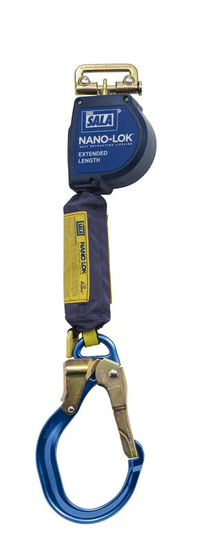 3M DBI-SALA Nano-Lok Extended Length Self Retracting Lifeline, 3101606, quick connect, 9 ft (2.74 m) web