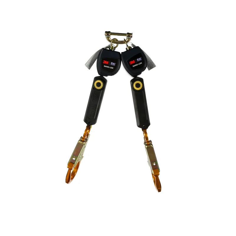3M DBI-SALA Nano-Lok Personal Self Retracting Lifeline 3101283, Twin-leg, Web, 6 ft. (1.8m), 1 EA - DBI-SALA