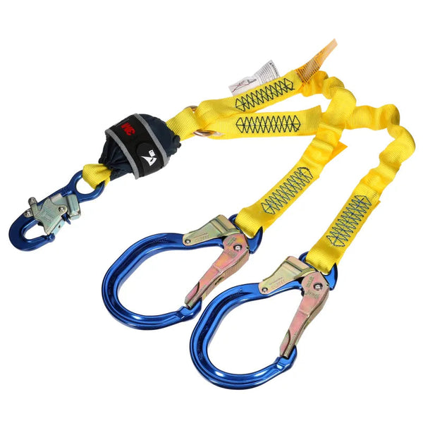 3M DBI-SALA Twin-Leg Stretch Web Shock-Absorbing Lanyard 1246587C, 132 - 310 lb (59.9 - 140.6 kg), 4 ft (1.2 m)