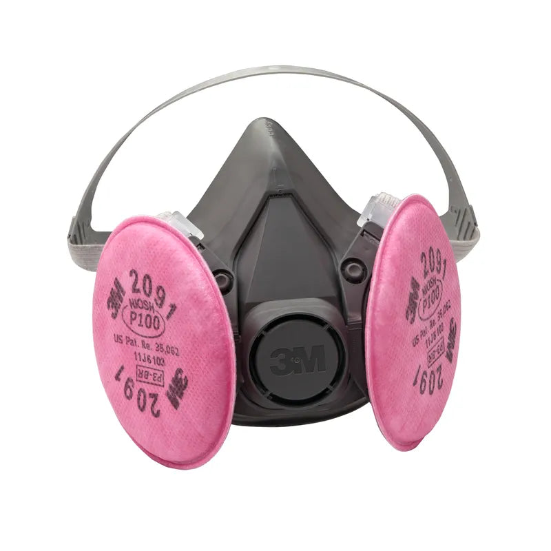 3M Half Facepiece Respirator Assembly, 6391, P100, large, with 3M Particulate Filters 2091, 24/case - 3M