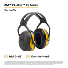 3M PELTOR Over-the-Head Earmuffs X2A, 10/Case - PELTOR