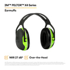 3M PELTOR X Series Earmuffs, X4A, over-the-head, 10 pairs per case - PELTOR