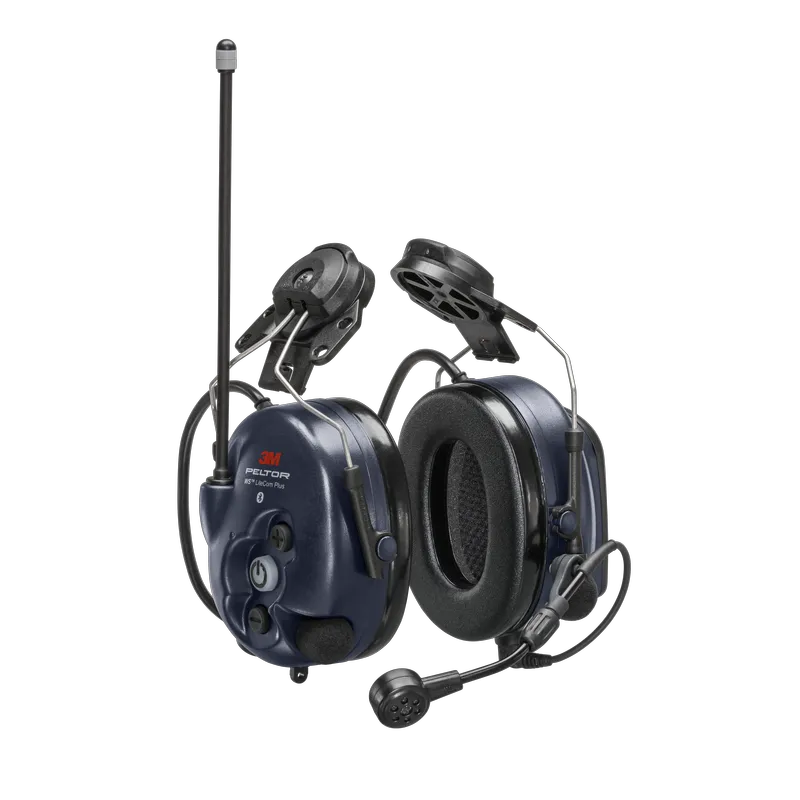 3M PELTOR WS LiteCom Plus Headset MT73H7P3E4610WS6NA, Hard Hat Attached, 5 ea/Case - PELTOR