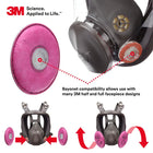 3M Particulate Filter, 2096, P100, with nuisance level acid gas relief, 50 pairs/case - 3M