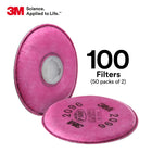 3M Particulate Filter, 2096, P100, with nuisance level acid gas relief, 50 pairs/case - 3M