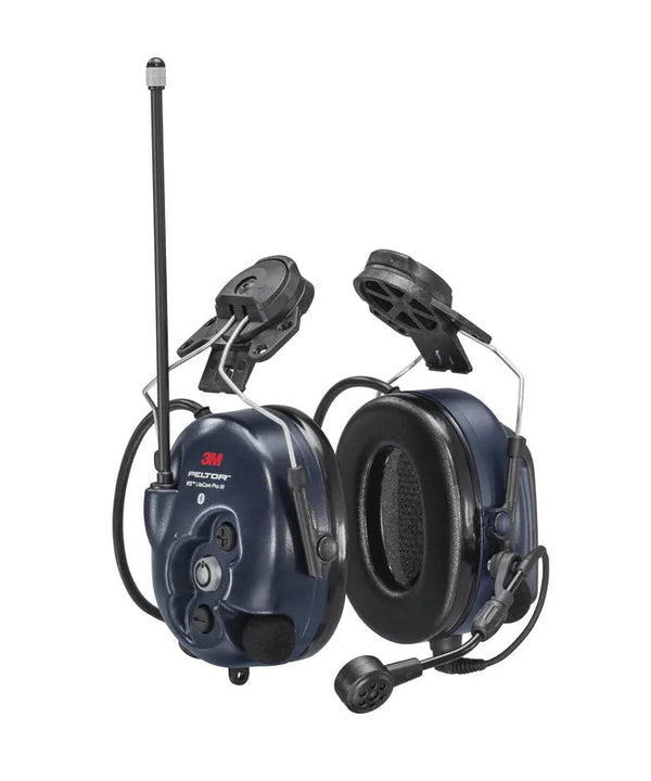 3M Peltor WS LiteCom PRO III Headset, MT73H7P3E4D10NA, NRR 28 dB, hard hat attached, CSA Class AL