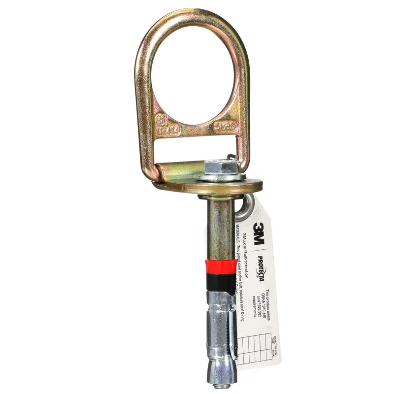 3M Protecta Concrete D-ring Anchor, 2190055, with bolt, silver, yellow zinc, 5.7 in x 5.7 in x 4.4 in (14.4 cm x 14.4 cm x 11 cm) - Protecta