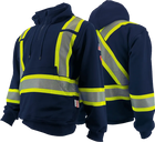 Atlas Workwear FR/AR Quarter Zip Hoodie - Navy Blue