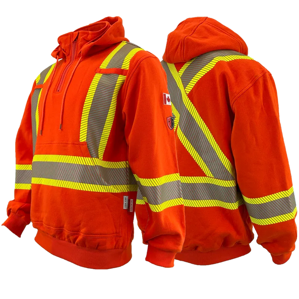 Atlas Workwear FR/AR Hi Vis Quarter Zip Hoodie