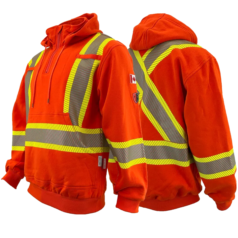 FR/AR Hi Vis Quarter Zip Hoodie - Atlas Workwear