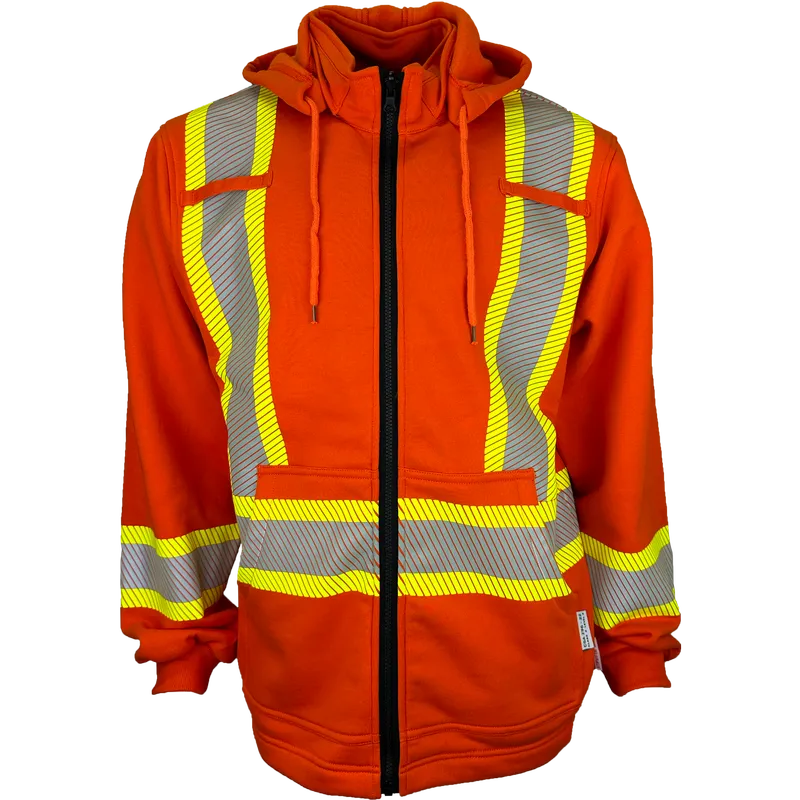 FR/AR 4” Hi Vis Fleece Hoodie - Atlas Workwear