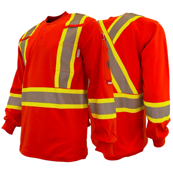 Atlas Workwear FR/AR 4” Hi Vis Henley Shirt