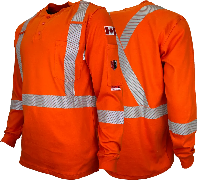 FR/AR Hi Vis Henley Shirt - Atlas Workwear