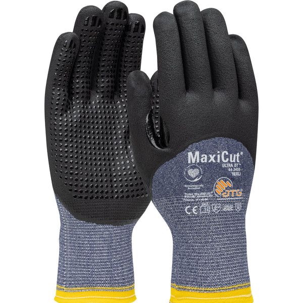 PIP ATG MaxiCut Ultra DT - Seamless Knit Engineered Yarn Glove with Premium Nitrile Coated MicroFoam Grip on Palm, Fingers & Knuckles - Micro Dot Palm
