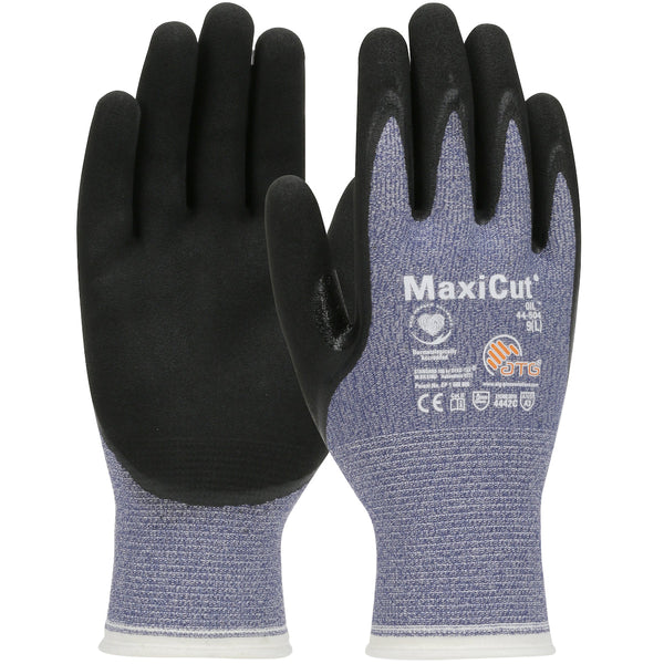 PIP ATG MaxiCut Oil - Seamless Knit Engineered Yarn Glove with Nitrile Coated MicroFoam Grip on Palm & Fingers