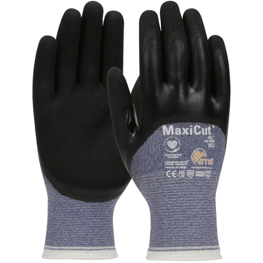 PIP ATG MaxiCut Oil - Seamless Knit Engineered Yarn Glove with Nitrile Coated MicroFoam Grip on Palm, Fingers & Knuckles - GP44505