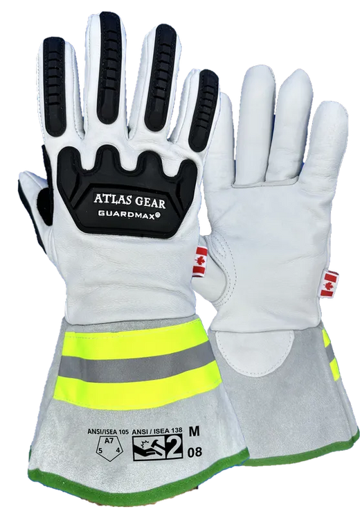 Atlas Workwear Vend Packed Leather Impact Gloves w/ Gauntlet Cuff