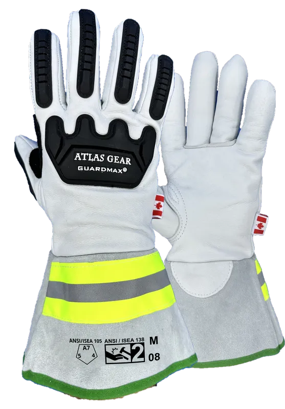 Atlas Workwear Leather Impact Gloves w/ Gauntlet Cuff