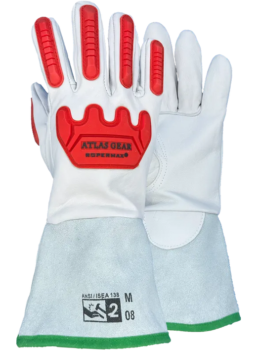 Atlas Workwear Leather Impact Gloves w/ Gauntlet Cuff