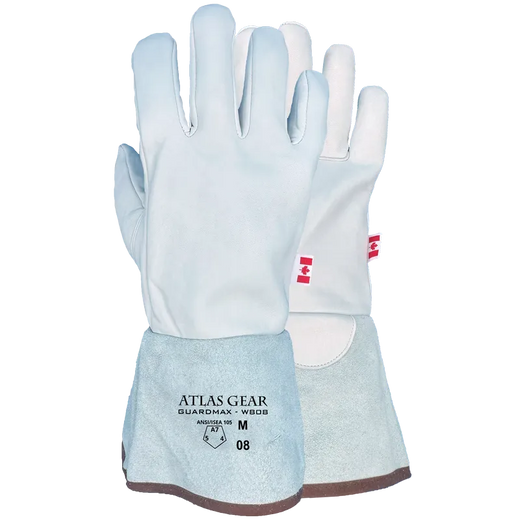 Atlas Workwear Leather Utility Gloves w/ Gauntlet Cuff