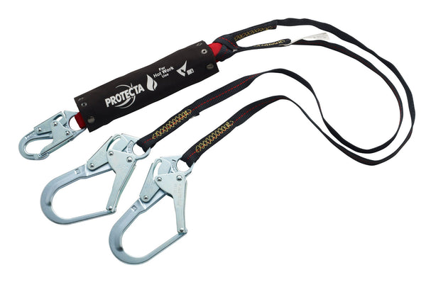 3M Protecta Hot Work 100% Tie-Off Web Shock-Absorbing Lanyard 1340188C, Kevlar Fiber, 121 - 310 lb (54.9 - 140.6 kg), 4 ft (1.2 m)
