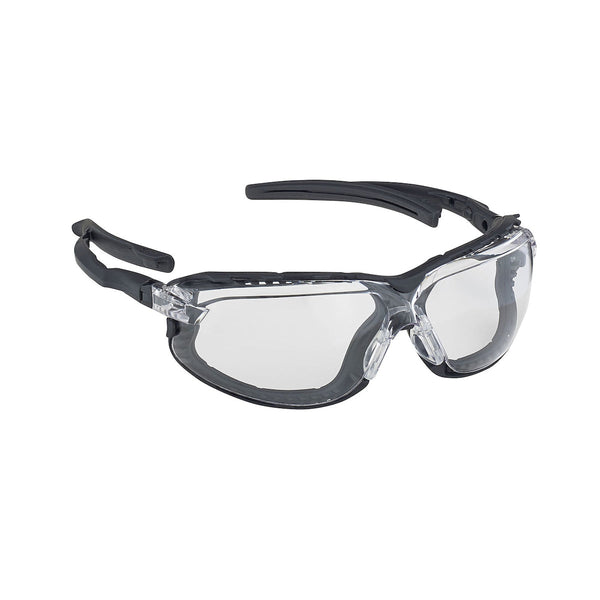 PIP Dynamic Fusion Plus - Rimless Safety Glasses with Black Temple, Clear Lens, Foam Padding and 4A Coating
