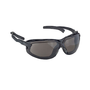 PIP Dynamic Fusion Plus - Rimless Safety Glasses with Black Temple, Smoke Lens, Foam Padding and 4A Coating