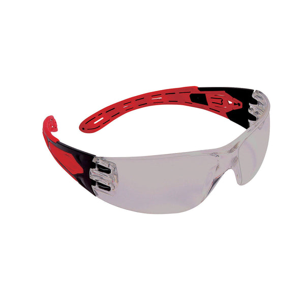PIP Dynamic Volcano - Rimless Safety Glasses with Red Temples, Indoor Outdoor Lens and 4A Coating
