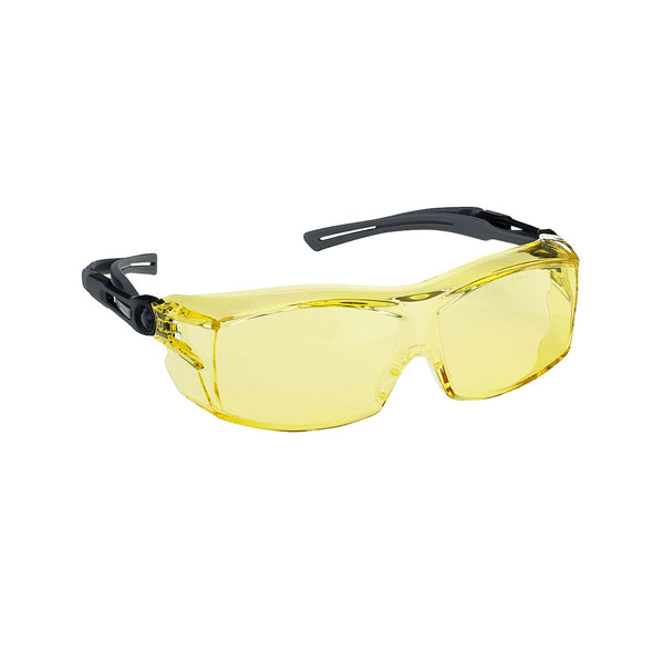 PIP Dynamic OTG Extra - OTG Rimless Safety Glasses with Black Temple, Amber Lens and 4A Coating