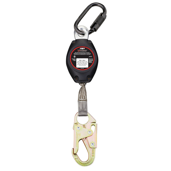 Dynamic - Webbing Self-Retracting Lifeline CSA Class SRL, with Triple Action Carabiner and Small Snap Hook - 7' (2.1m)