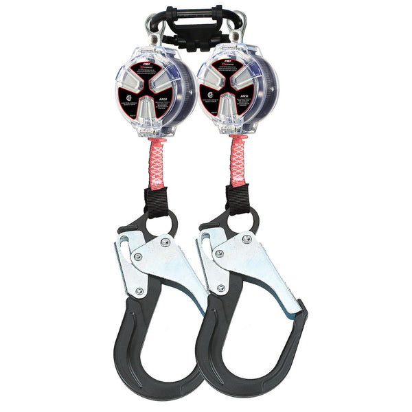 Dynamic - Double Leg Web Self-Retracting Lifeline CSA Class SRL, with Dual SRL Connector and Aluminium Large Snap Hook - 6' (1.8m)