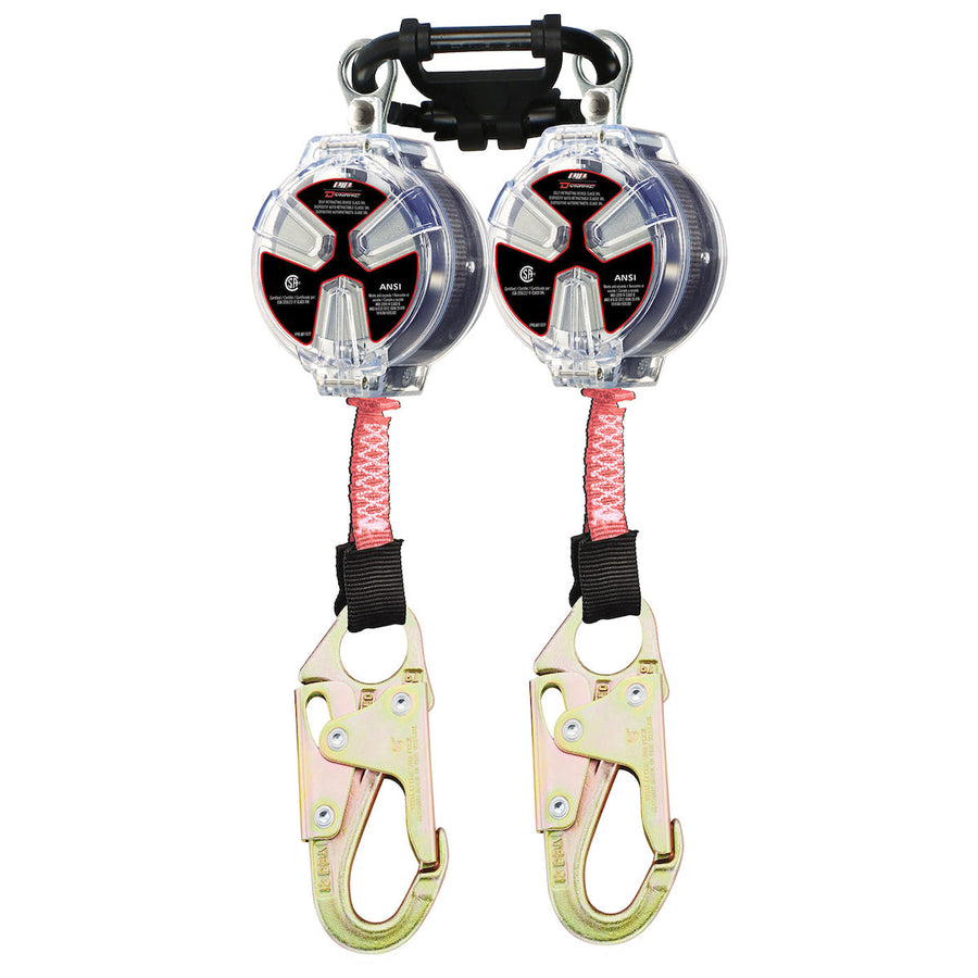 Dynamic - Double Leg Web Self-Retracting Lifeline CSA Class SRL, with Dual SRL Connector and Small Snap Hook - 6' (1.8m)