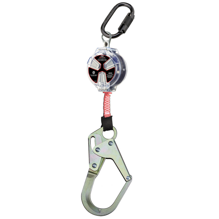 Dynamic - Webbing Self-Retracting Lifeline CSA Class SRL, with Triple Action Carabiner and Medium Snap Hook - 6' (1.8m)